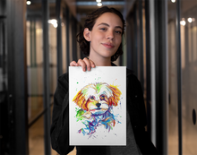 Load image into Gallery viewer, MaltiPoo Pup - Watercolor Print