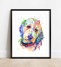 Load image into Gallery viewer, GoldenDoodle - Watercolor Print
