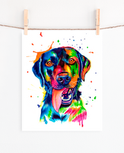 Load image into Gallery viewer, Black Lab - Watercolor Print
